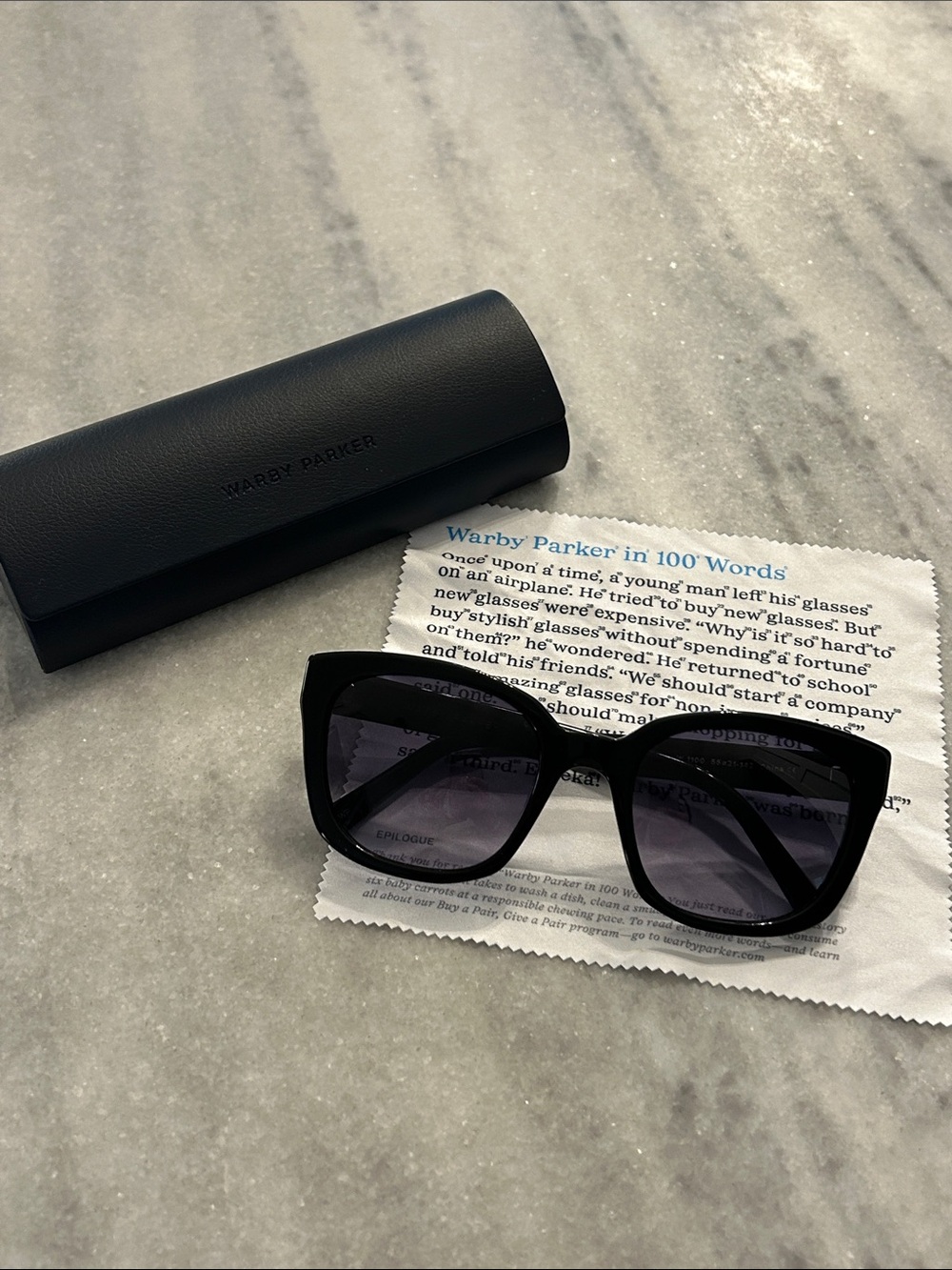 Warby Parker Aubrey Wide 1100 Sunglasses in Jet Black